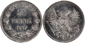 Finland 25 Pennia 1917 S Silver