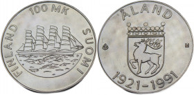 Finland 100 Markkaa 1991 P-M Silver