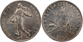 France 2 Francs 1898 Silver