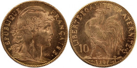 France 10 Francs 1907 Gold