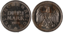 Germany Weimar Republic 3 Mark 1924 A Silver