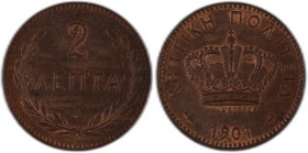 Greece Crete 2 Lepta 1901