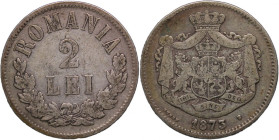 Romania 2 Lei 1873 Silver