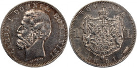 Romania 1 Leu 1881 V Silver