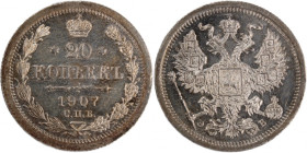 Russia 20 Kopecks 1907 ЭБ Silver