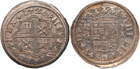 Spain 1 Real 1726 A Silver
