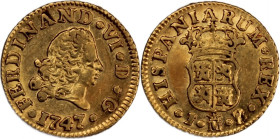 Spain 1/2 Escudo 1747 MJB Gold
