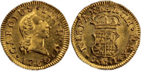Spain 1/2 Escudo 1760 MJP Overdate Gold