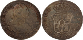 Spain 4 Reales 1796/4 MMF Overdate Silver
