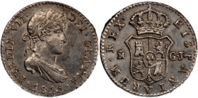 Spain 1/2 Real 1815 GJ Silver