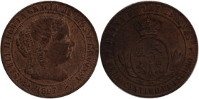 Spain 1/2 Centimo 1867 OM