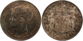 Spain 1 Peseta 1896 (18-96) PGV Silver