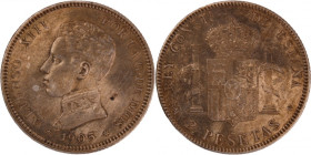 Spain 2 Pesetas 1905 SMV Silver