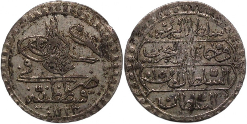Turkey Ottoman Empire 10 Para 1821 (AH1223/15) Silver Rare Mahmud II KM#568 1.68...