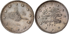Turkey Ottoman Empire 2 Kurus 1909 (AH1327/1) Silver