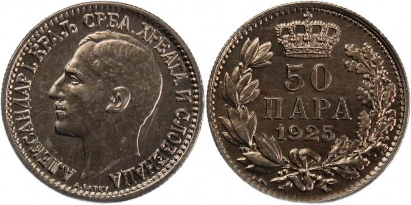 Yugoslavia 50 Para 1925 Alexander I Poissy Mint Copper-Nickel KM#4

Grade: UNC