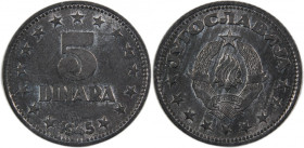 Yugoslavia 5 Dinara 1945 Prooflike