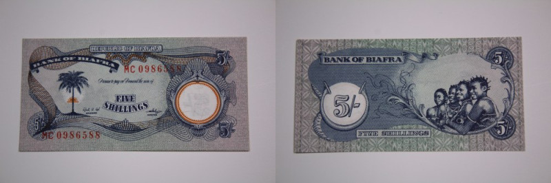 Biafra 5 shillings 1967-69 Pick#5 #MC0986588 
Grade: UNC