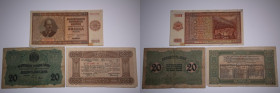 Bulgaria Lot of 3 Notes 1916-1944
