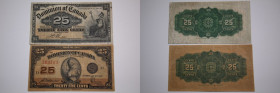 Canada Lot of 2 Notes 25 cents 1900/1923