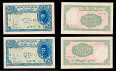 Egypt Lot of 2 Notes 10 Piastres 1940/1940 Consecutives