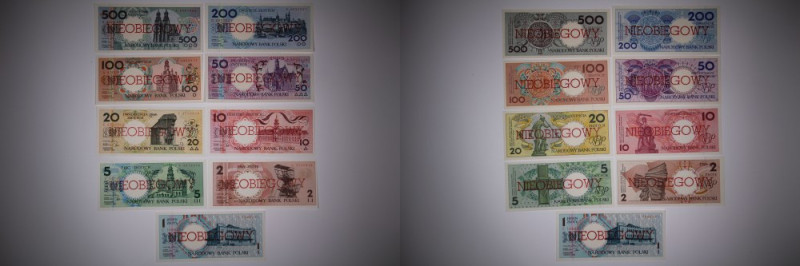 Poland Lot of 9 Specimens 1990 Notes for Study 
Grade: UNC