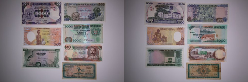 Middle East and Africa Mixed Lots Lot of 7 Notes 1965-2007 Notes for Study 
Gra...