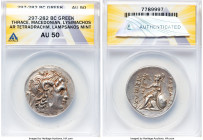 THRACIAN KINGDOM. Lysimachus (305-281 BC). AR tetradrachm (30mm, 12h). ANACS AU 50. Uncertain mint. Diademed head of deified Alexander III right, with...