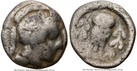 ATTICA. Athens. Ca. 440-404 BC. AR hemidrachm (12mm, 3h). NGC VG. Head of Athena right, wearing crested Attic helmet ornamented with three laurel leav...
