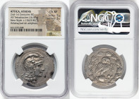 ATTICA. Athens. Ca. 2nd-1st centuries BC. AR tetradrachm (34mm, 16.52 gm, 1h). NGC Choice XF 5/5 - 3/5. New Style coinage, ca. 154/3 BC. Head of Athen...