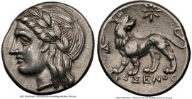 IONIA. Miletus. Ca. 4th-3rd centuries BC. AR drachm (15mm, 3.59 gm, 12h). NGC XF 5/5 - 3/5, brushed. Proxenus, magistrate. Laureate head of Apollo lef...