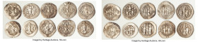 ANCIENT LOTS. Oriental. Sasanian Kingdom. Lot of ten (10) AR drachms. Fine-VF. Includes: Ten Sasanian AR drachms, various types. SOLD AS IS, NO RETURN...