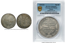 João VI 960 Reis 1818-R AU Details (Cleaned) PCGS, Rio de Janeiro mint, KM307.3, Mald-335.24. Exceptional strike and reflective surfaces. HID098012420...