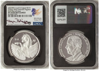 British Colony. Charles III silver Proof "Pobjoy Mint Farewell Pegasus" 10 Dollars (1 oz) 2023-PM PR70 Ultra Cameo NGC, Pobjoy mint. Mintage: 1,450. A...