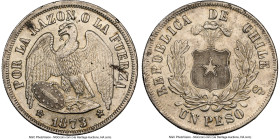 Republic Peso 1873-So UNC Details (Obverse Scratched) NGC, Santiago mint, KM142.1. HID09801242017 © 2024 Heritage Auctions | All Rights Reserved www.H...