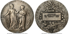 Pair of Certified Medals NGC, 1) Republic silver "Rhone Agriculture - Labor Science" Medal 1926-Dated MS63, by Henri Alfred Auguste Dubois. 41mm. 2) "...
