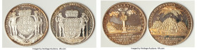 Brunswick-Wolfenbüttel. Pair of Uncertified Restrike Thalers 1973 PCGS, 1) "Karl I (1735-1780) 1750", Edge: 1000 FEIN HARZSILBER. 2) "Karl I (1735-178...