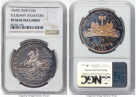 Republic Pair of Certified silver Proof Assorted Gourdes 1967-IC NGC, 1) "General Toussaint L'Overture" 10 Gourdes PR64 Ultra Cameo, KM65.1. 2) "Disco...