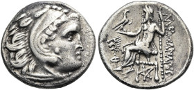 MAKEDONISCHE KÖNIGE. Alexander III. der Große, 336 - 323 v. Chr. Drachme ø 18mm (4.15g). Geprägt unter Lysimachos, 301/0 - 300/299 v. Chr. Mzst.Koloph...
