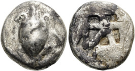 ÄGINA. Stater ø 22mm (12.15g). 470/65 - 445/40 v. Chr. Vs.: Seeschildkröte. Rs.: In fünf Felder unterteiltes Quadratum incusum. Meadows Group IIIa; HG...