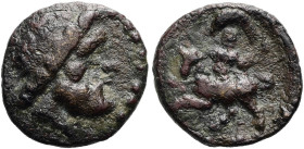KRETA. GORTYN ø 12mm (1.21g). ca. 220 v. Chr. Vs.: Kopf des Zeus mit Diadem n. r. Rs.: Europa mit wehendem Schleier n. l. auf Stier reitend. Svoronos,...