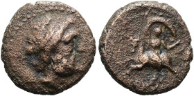KRETA. GORTYN ø 13mm (2.11g). ca. 220 v. Chr. Vs.: Kopf des Zeus mit Diadem n. r. Rs.: Europa mit wehendem Schleier n. l. auf Stier reitend. Svoronos,...