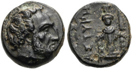 MYSIEN. ASTYRA Tissaphernes, 400 - 395 v. Chr. ø 11mm (1.49g). Vs.: [ΤΙΣΣΑ], Kopf des bärtigen Tissaphernes n. r. Rs.: ΑΣΤΥΡΗ, Kultbild der Athena Ast...