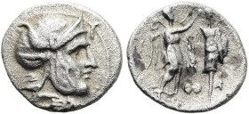 NÖRDLICHE LEVANTE. SELEUKIDEN Seleukos I. Nikator, 312 - 281 v. Chr. Obol ø 10mm (0.63g). 305/4 - 295 n. Chr. Mzst.Susa. Vs.: Kopf mit Helm überzogen ...