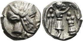NÖRDLICHE LEVANTE. SELEUKIDEN Antiochos I. Soter, 281 - 261 v. Chr. Drachme ø 15mm (4.20g). 250 - 200 v. Chr. Mzst.in der Drangiana. Vs.: Kopf mit Hel...