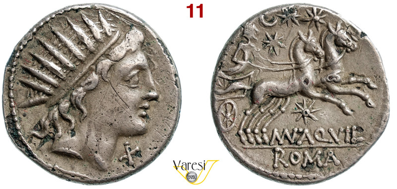 AQUILLIA - Man. Aquillius (109-108 a.C.) Denario. B. 1 Syd. 557 Cr. 303/1 A.V. 9...