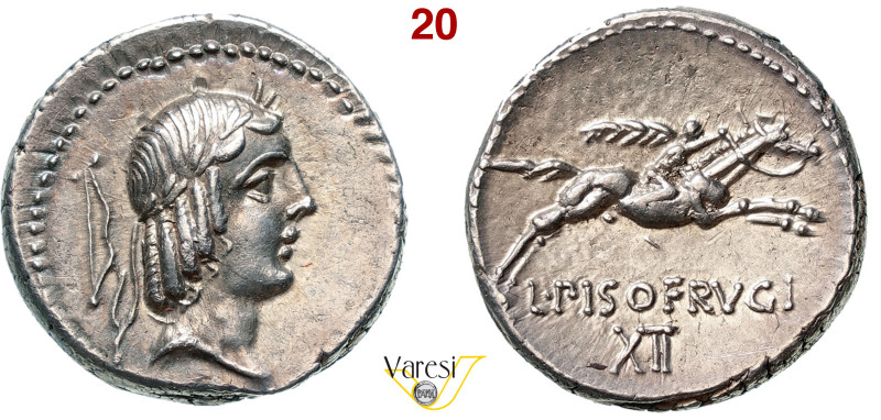 CALPURNIA - L. Calpurnius Piso Frugi (90 a.C.) Denario. B. 11 Syd. 663/671 Cr. 3...