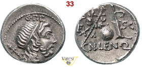 CORNELIA - Cn. Cornelius Lentulus (76-75 a.C.) Denario. B. 55 Syd. 752a Cr. 393/1b A.V. 237 3,92 g 18,5 mm Ag D/ Busto del Genio del Popolo Romano con...