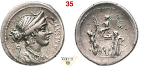 CORNELIA - Faustus Cornelius Sulla (56 a.C.) Denario. B. 59 Syd. 879 Cr. 426/1 A.V. 239 3,89 g 19,4 mm Ag Rara D/ Busto di Diana (o Luna ?); dietro, u...