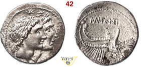 FONTEIA - Man. Fonteius (108-107 a.C.) Denario. B. 7 Syd. 566 Cr. 307/1b-d A.V. 288 3,88 g 20 mm Ag D/ Teste appaiate dei Dioscuri sormontate da stell...